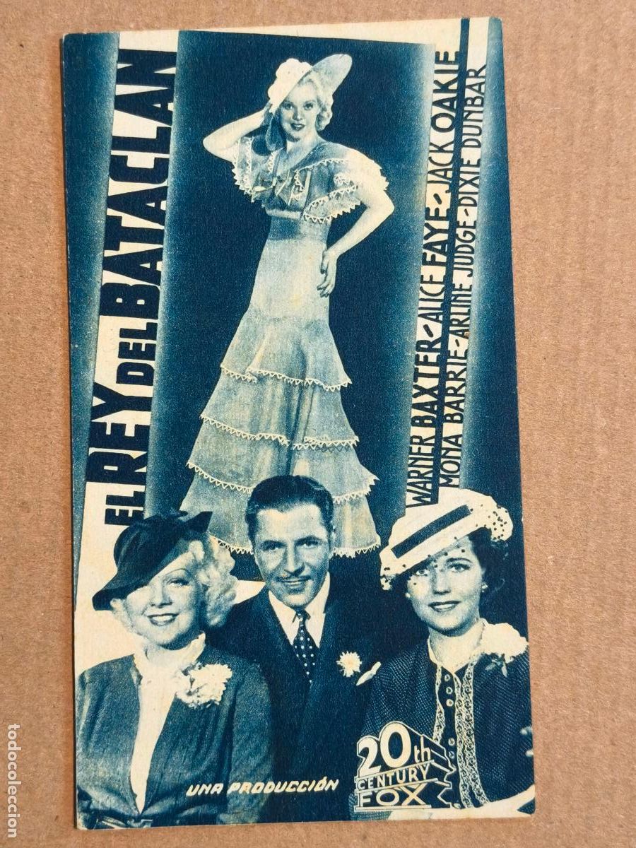 Cine: EL REY DEL BATACLAN PROGRAMA DE CINE 1936