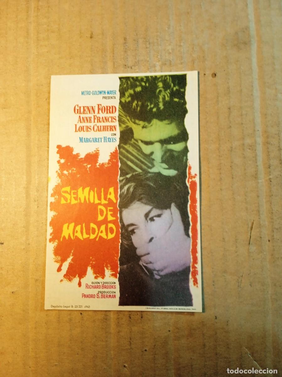 Cine: FOLLETO DE MANO CON PUBLICIDAD SEMILLA DE MALDAD