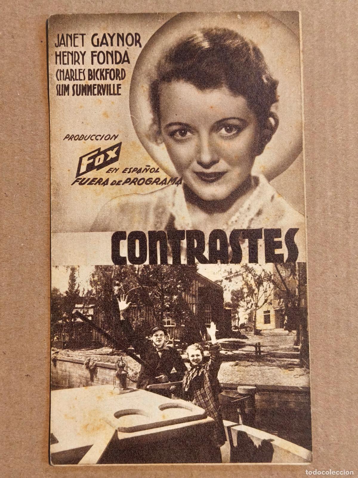 Cine: CONTRASTES PROGRAMA DE CINE 1936