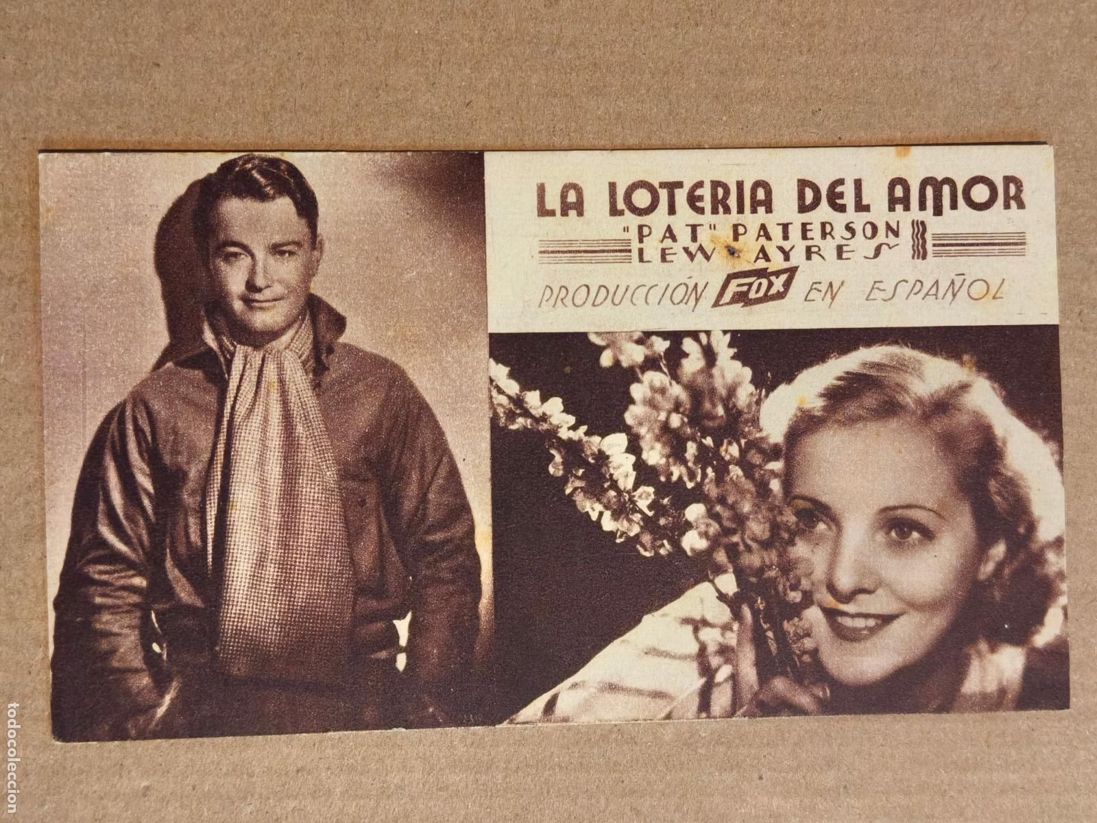 Cine: LA LOTER&Iacute;A DEL AMOR PROGRAMA DE CINE 1936