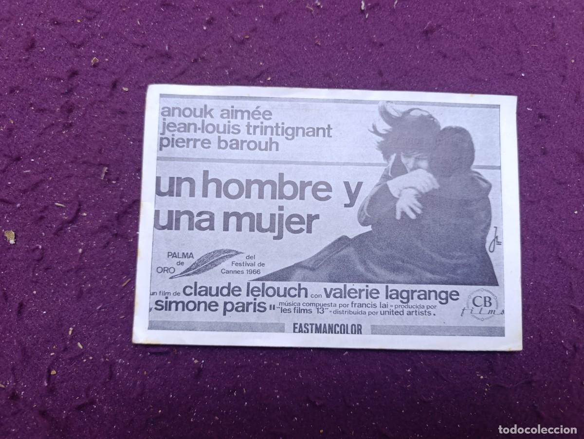 Foglietti di film di film antichi di cinema: Folleto de Mano de Cine, Un Hombre y una Mujer