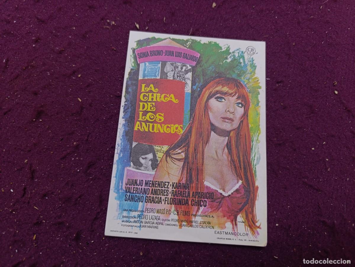 Flyers Publicitaires de Films Anciens: Folleto de Mano de Cine, La Chica de los Anuncios