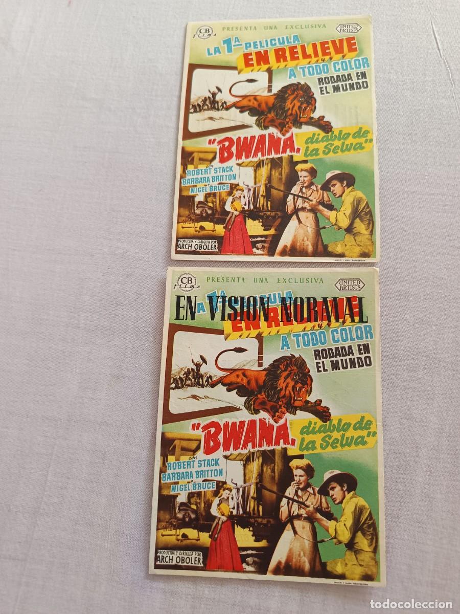 Cine: 2 PROGRAMAS DE CINE BWANA DIABLO DE LA SELVA ROBERT STACK