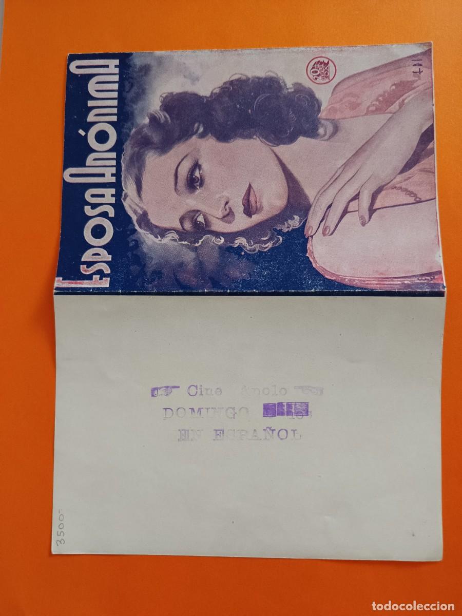 Cine: PROGRAMA DE CINE ESPOSA ANONIMA ROBERT TAYLOR - Foto 1