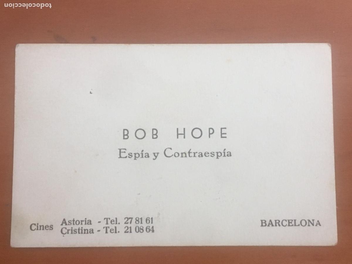 Cine: mi espia favorita bob hope folleto de mano tarjeta de visita original estreno muy raro