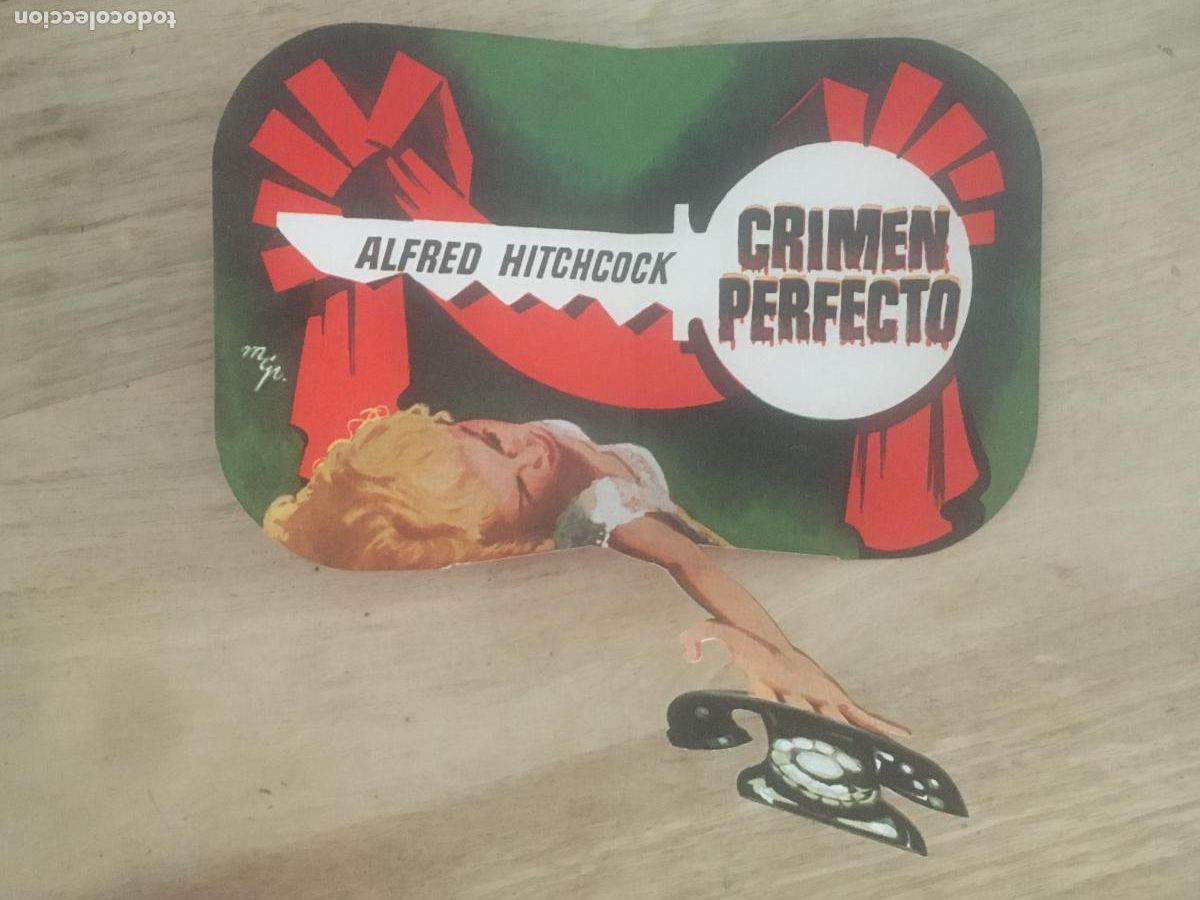 Cine: crimen perfecto hitchcock folleto de mano troquelado desplegable original estreno muy raro