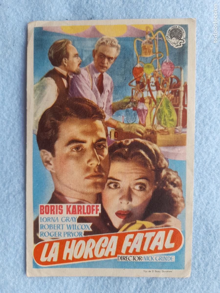 Cine: La Horca Fatal. Boris Karloff. Lorna Gray Robert Wilcox.. A&ntilde;o 1953.
