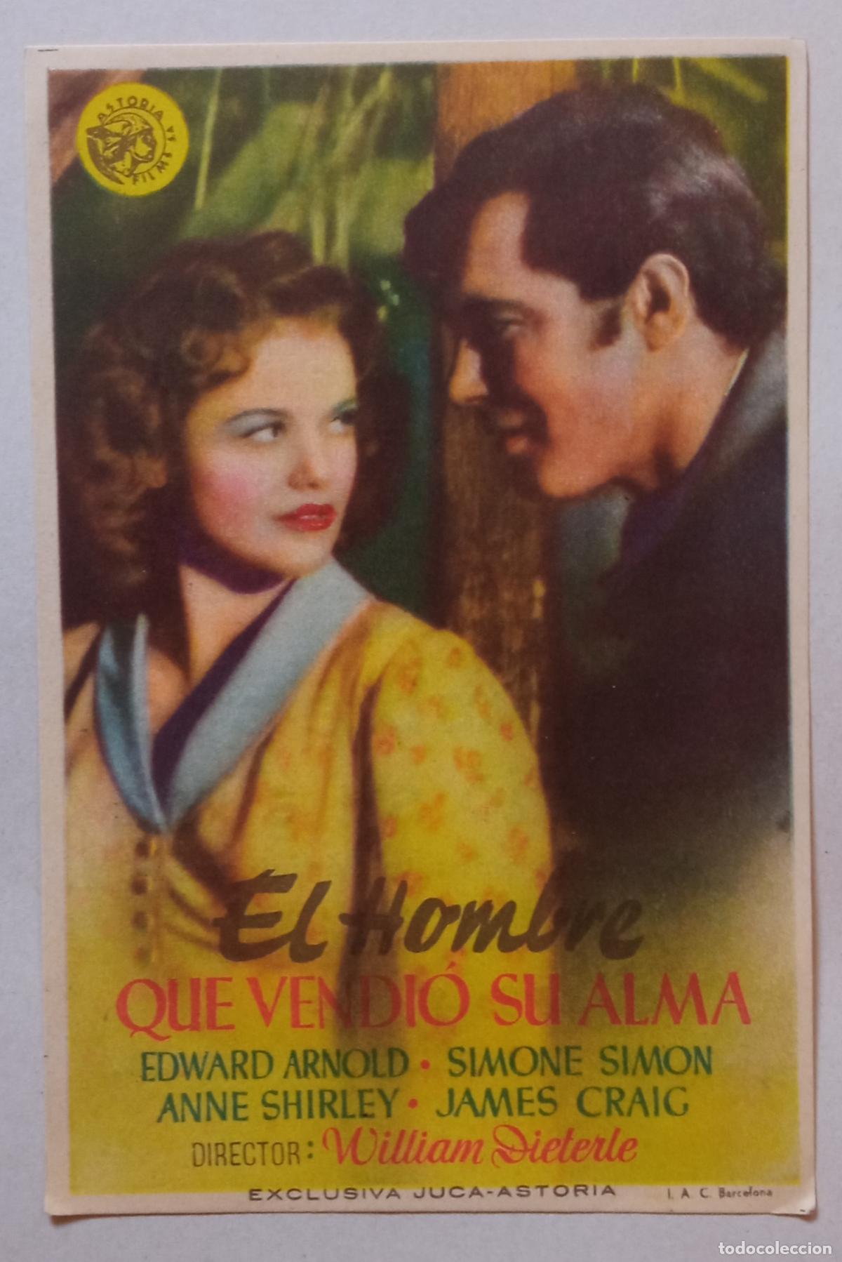 Cine: PROGRAMA DE CINE. EDWARD ARNOLD. EL HOMBRE QUE VENDI&Oacute; SU ALMA. CINE AVENIDA. LAS PALMAS