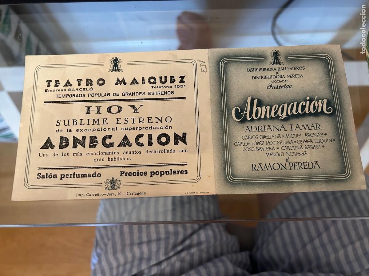 Cine: ABNEGACION TEATRO MAIQUEZ CARTAGENA BUEN ESTADO