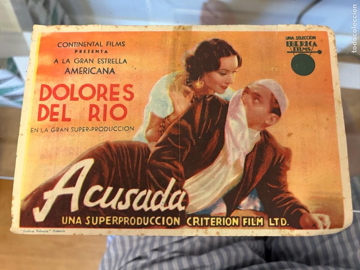 Folhetos de m&atilde;o de filmes antigos de cinema: ACUSADA CINE ALEGRIA TARRASA COMO SE VE CON PUBLICIDAD 174