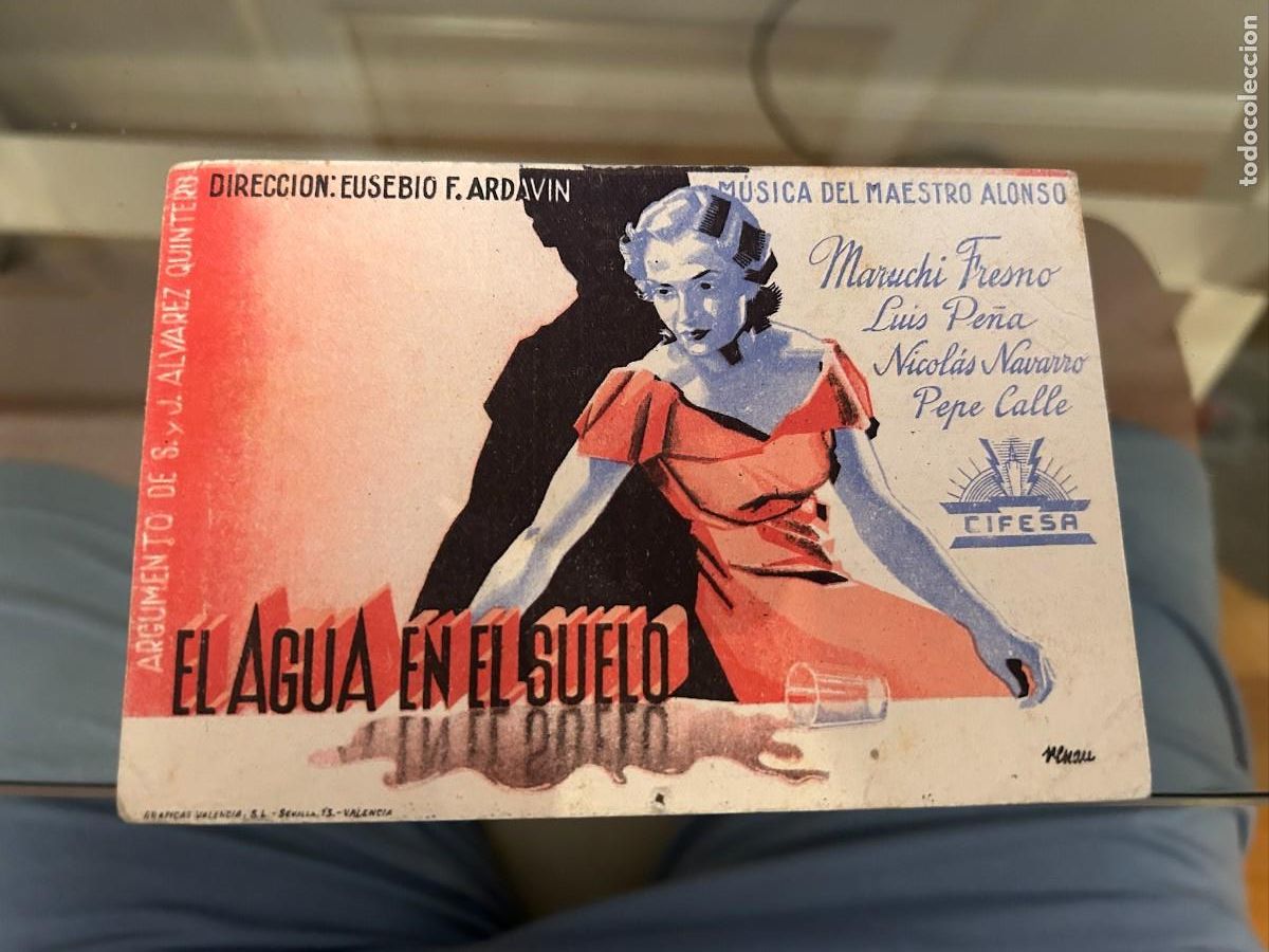 Cine: el agua en el suelo teatro c.segura con publicidad buen estado maruchi fresno y luis pe&ntilde;a 234