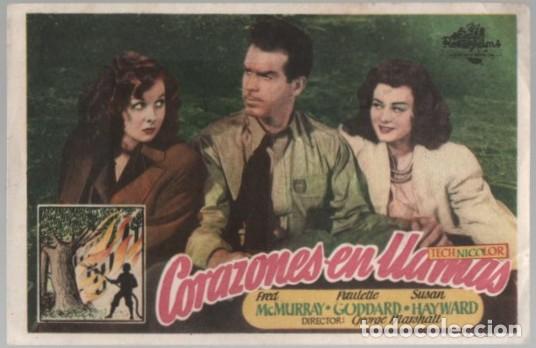 Cine: PROGRAMA DE CINE: CORAZONES EN LLAMAS PC-11686 - Foto 1