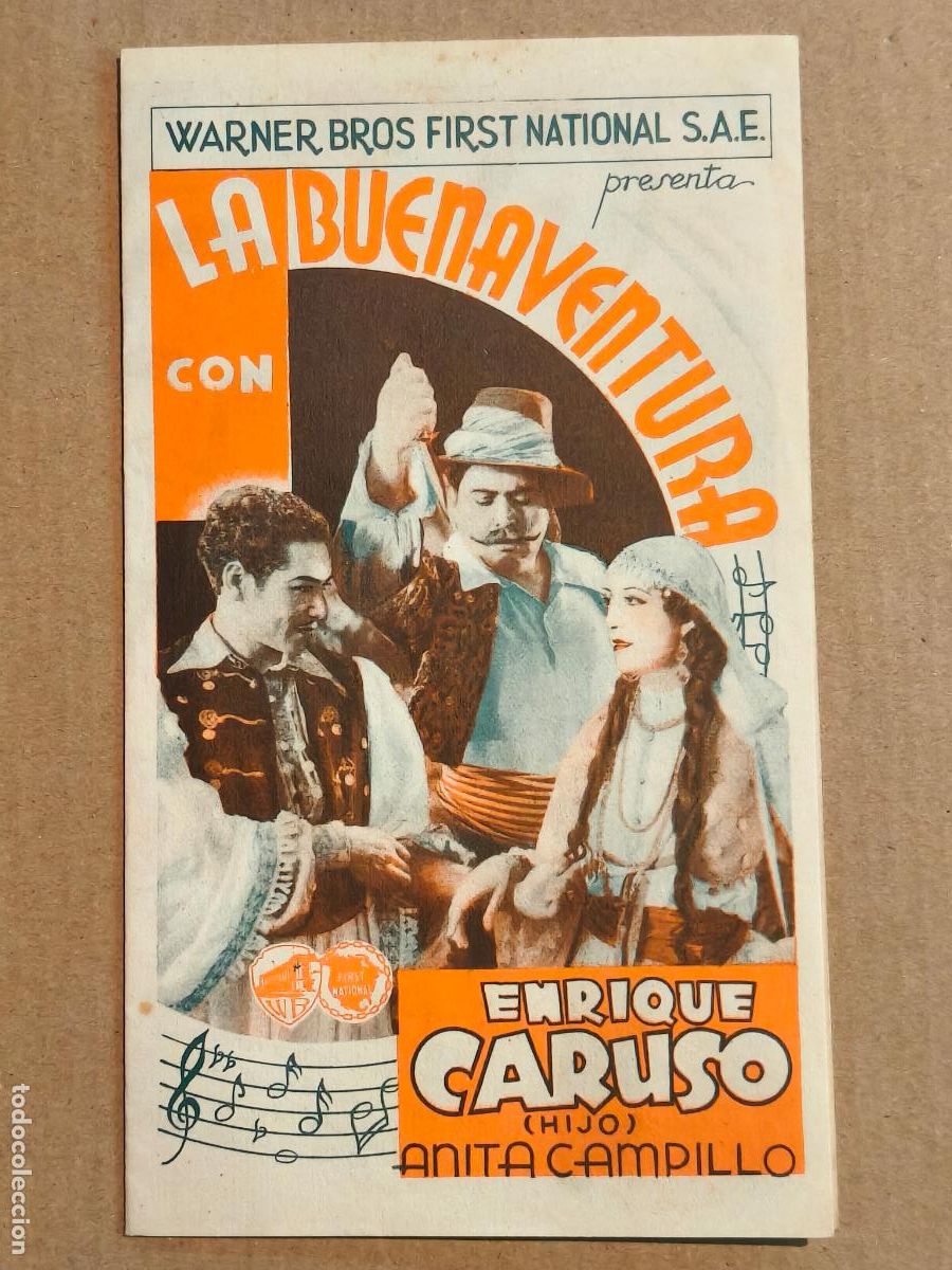 Cine: CON LA BUENAVENTURA PROGRAMA DE CINE 1934