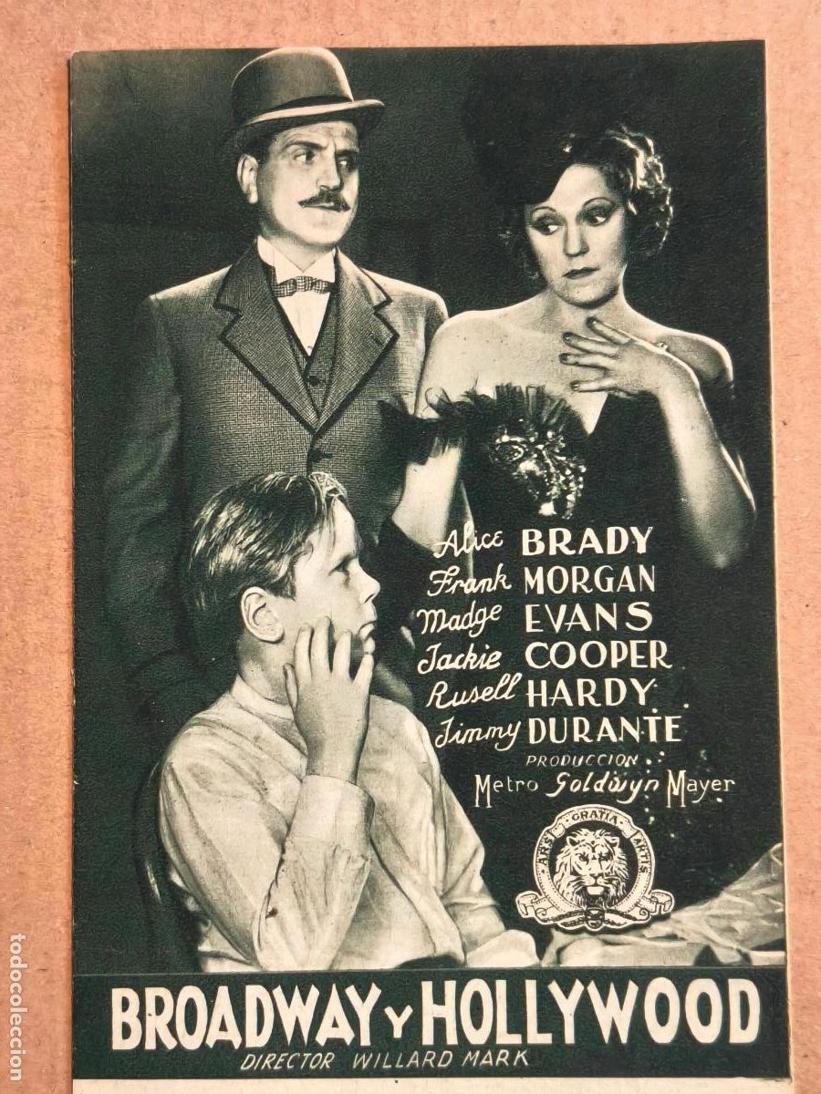Cine: BROADWAY Y HOLLYWOOD PROGRAMA DE CINE 1933