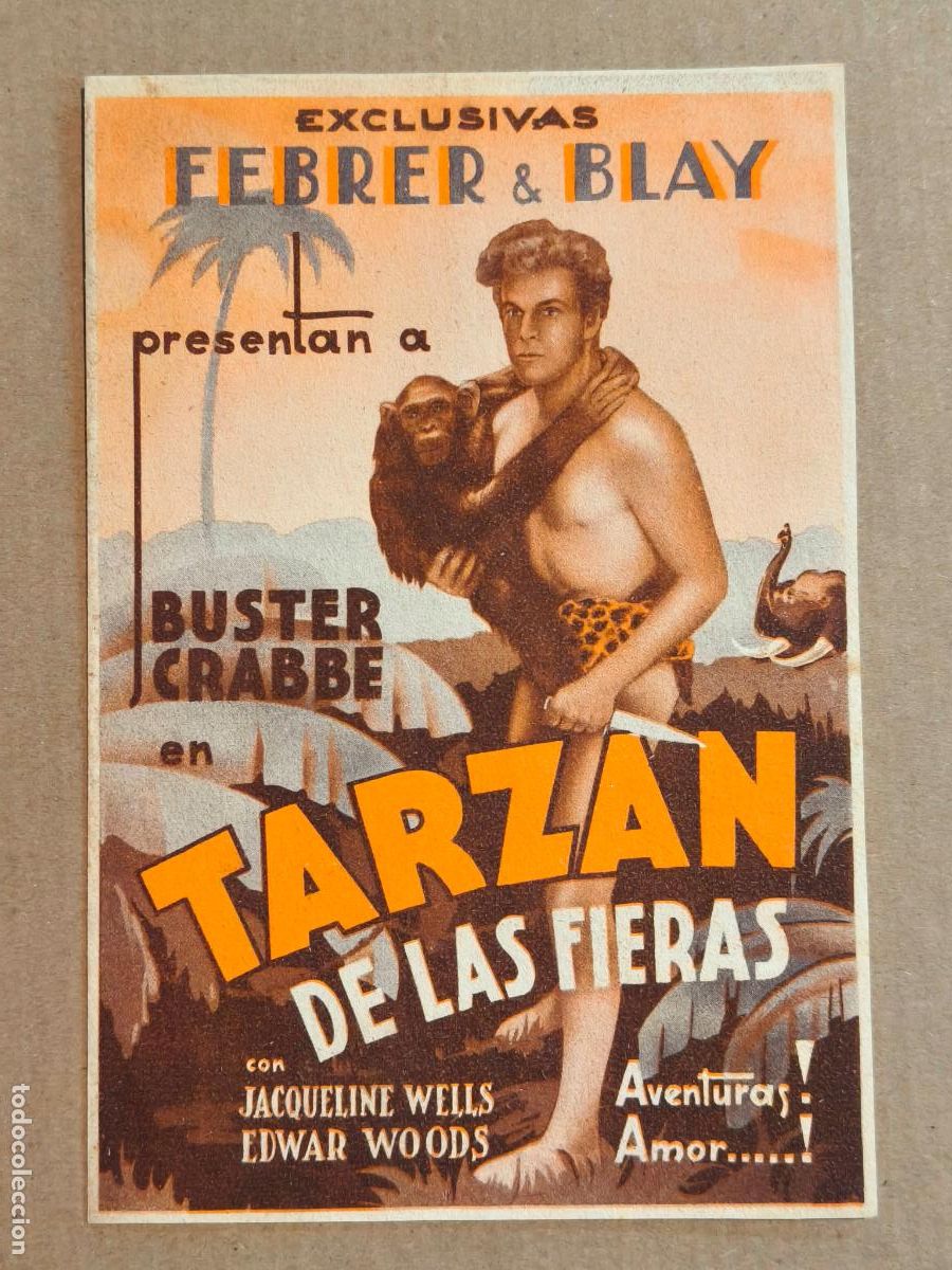 Cine: TARZ&Aacute;N DE LAS FIERAS PROGRAMA DE CINE 1934