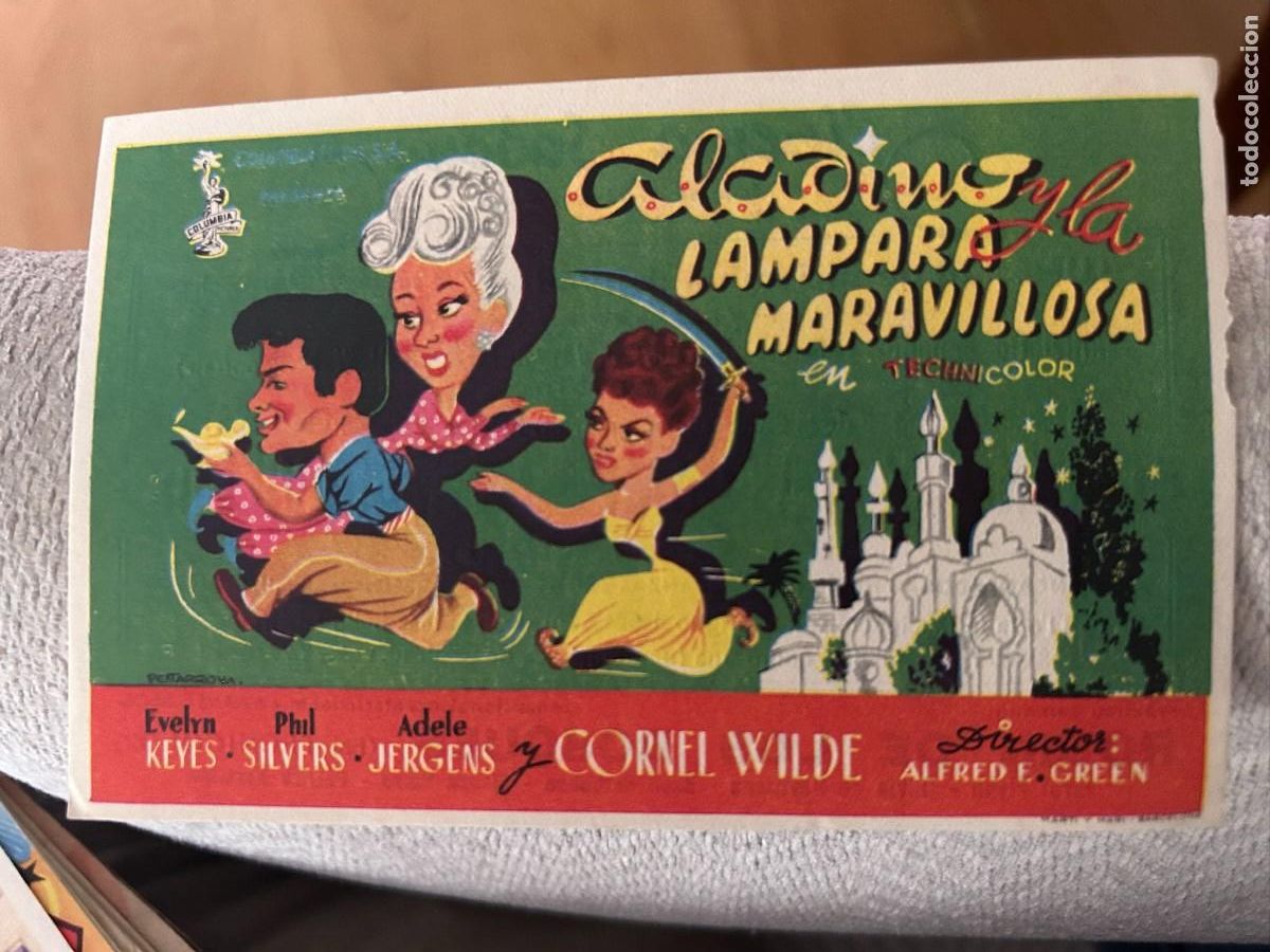 Cine: ALADINO Y LA LAMPARA MARAVILLOSA CINEMA SABOYA CASTELLON CON PUBLICIDAD BUEN ESTADO 276