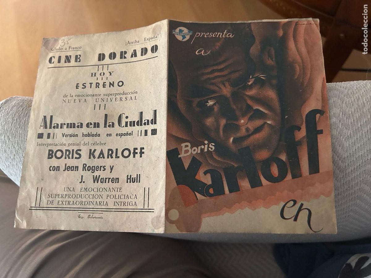 Cine: ALARMA EN LA CIUDAD BORIS KARLOFF CINE DORADO ZARAGOZA CON PUBLICIDAD COMO SE VE 292