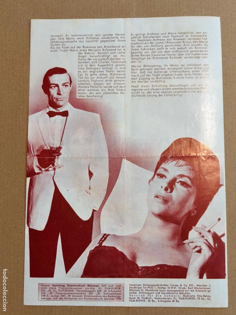 Cine: SEAN CONNERY PROGRAMA DE CINE ALEMAN - Foto 3