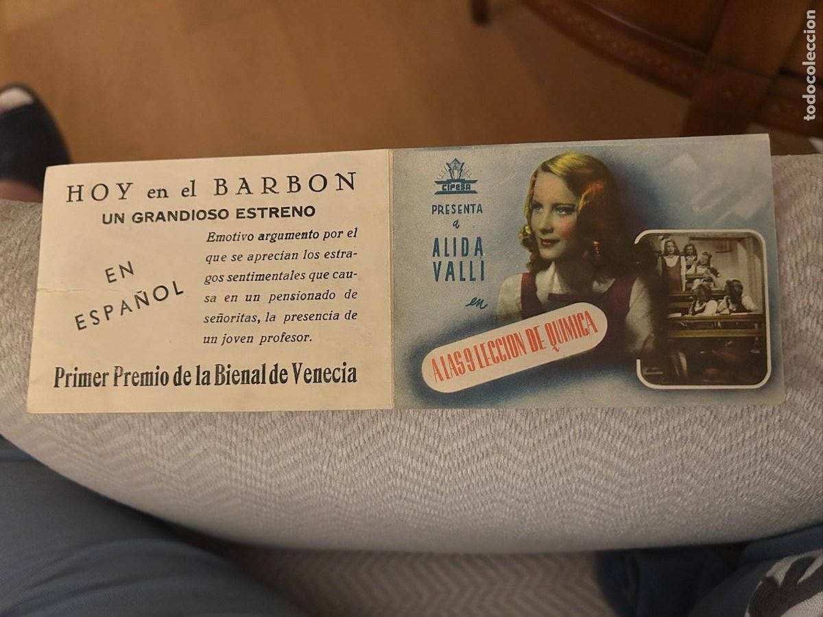 Cine: A LAS 9 LECCION DE QUIMICA BARBON CON PUBLICIDAD BUEN ESTADO 299