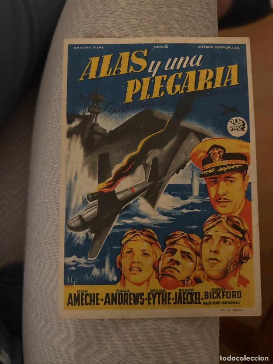 Cine: ALAS Y UNA PLEGARIA CINES ARENAS-LICEO-VALLESPIR Y GAYARRE SEPULVEDA CON PUBLICIDAD BUEN ESTADO 307