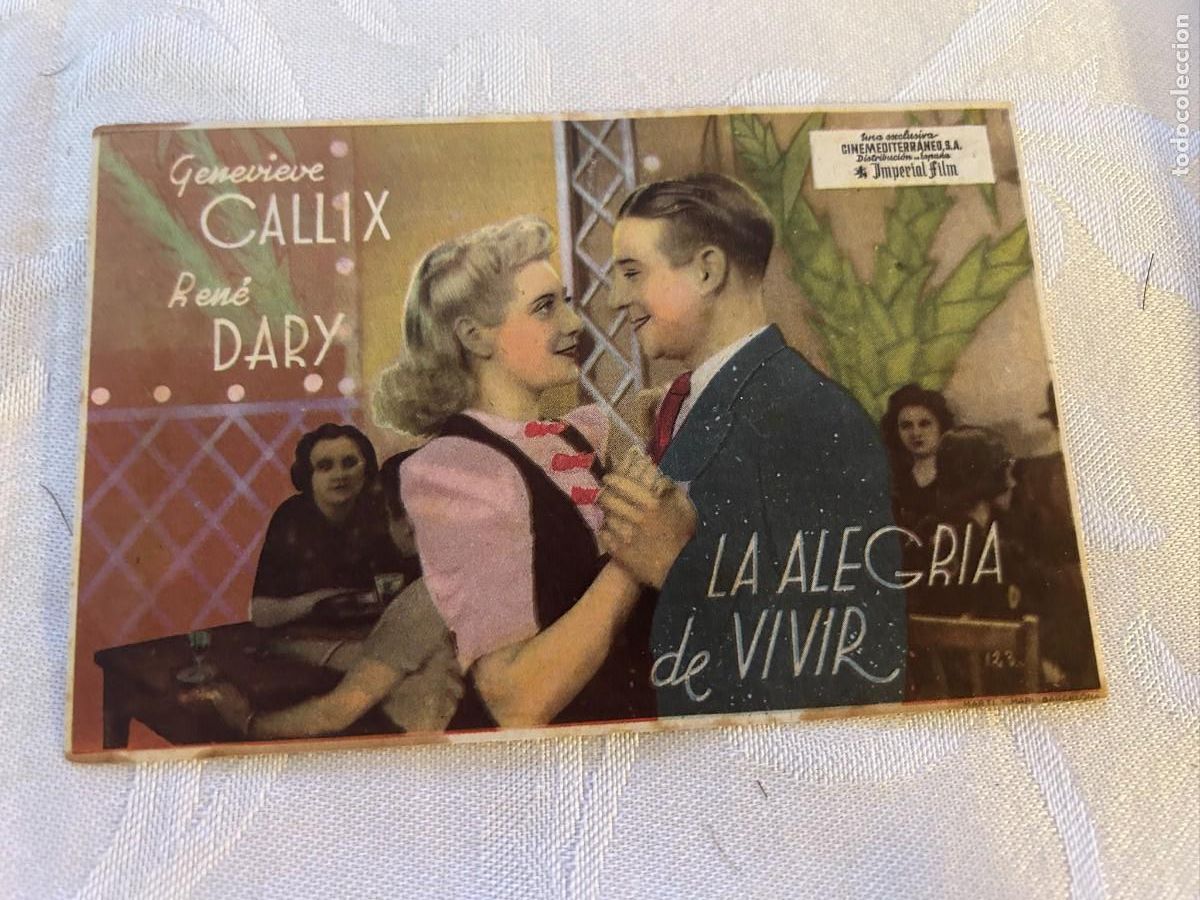 Cine: LA ALEGRIA DE VIVIR CINE LA RAMBLA Y TEATRO PRINCIPAL CON PUBLICIDAD BUEN ESTADO 357