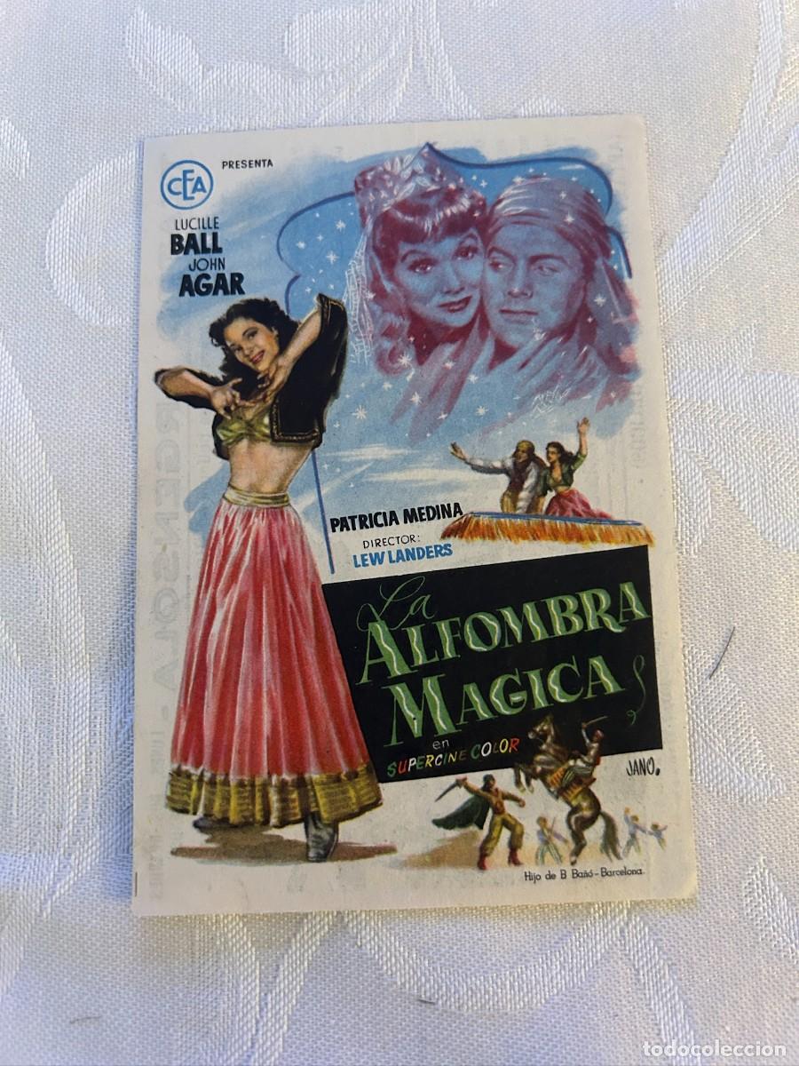 Cine: LA ALFOMBRA MAGICA TEATRO ARGENSOLA ZARAGOZA PRECIOSA PARTE POSTERIOR CON PUBLICIDAD NUEVO 375