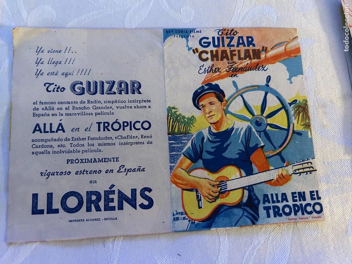 Cine: ALLA EN EL TROPICO LLORENS SEVILLA CON PUBLICIDAD BUEN ESTADO 397