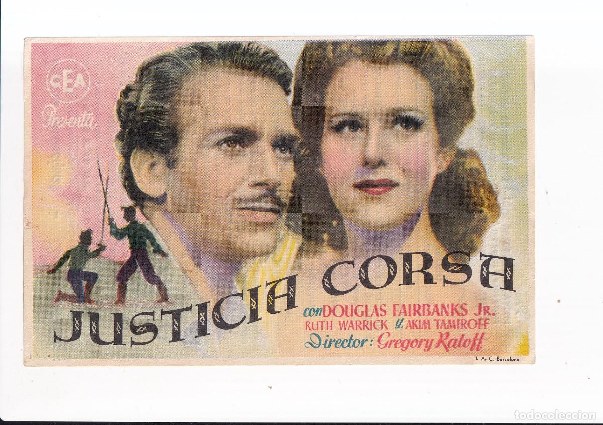 Cine: JUSTICIA CORSA : DOOGLAS FAIRBANKS Js.