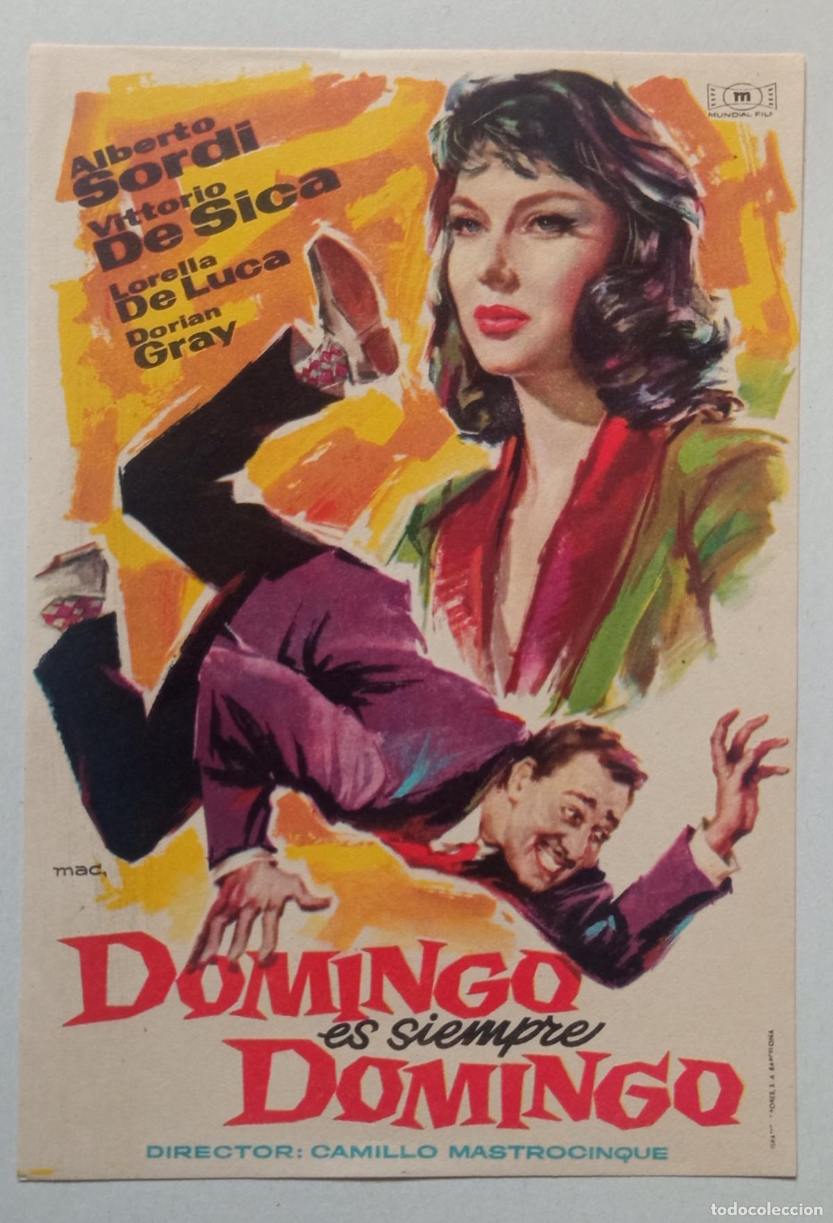 Cine: PROGRAMA DE CINE. ALBERTO SORDI. DOMINGO ES SIEMPRE DOMINGO. PORTADA DE MAC