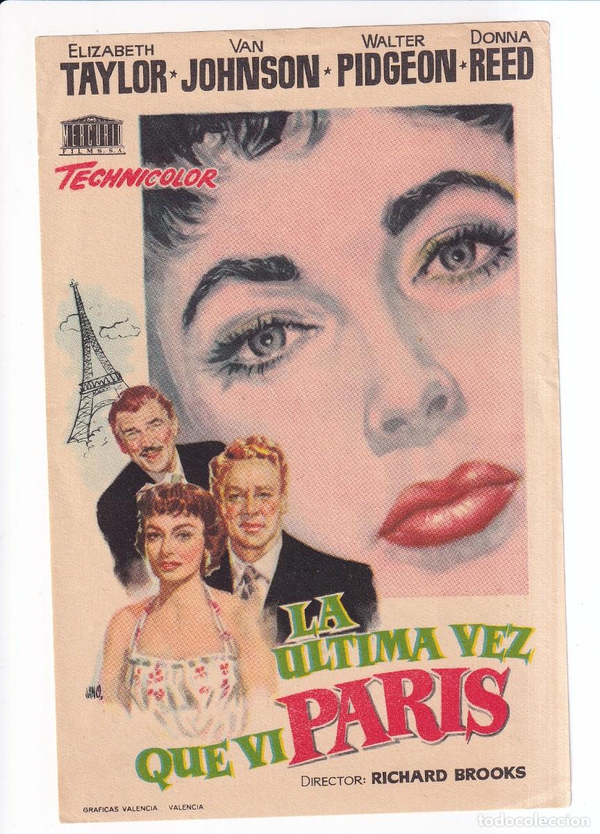 Cine: LA ULTIMA VEZ QUE VI PARIS : ELIZABERT TAYLOR