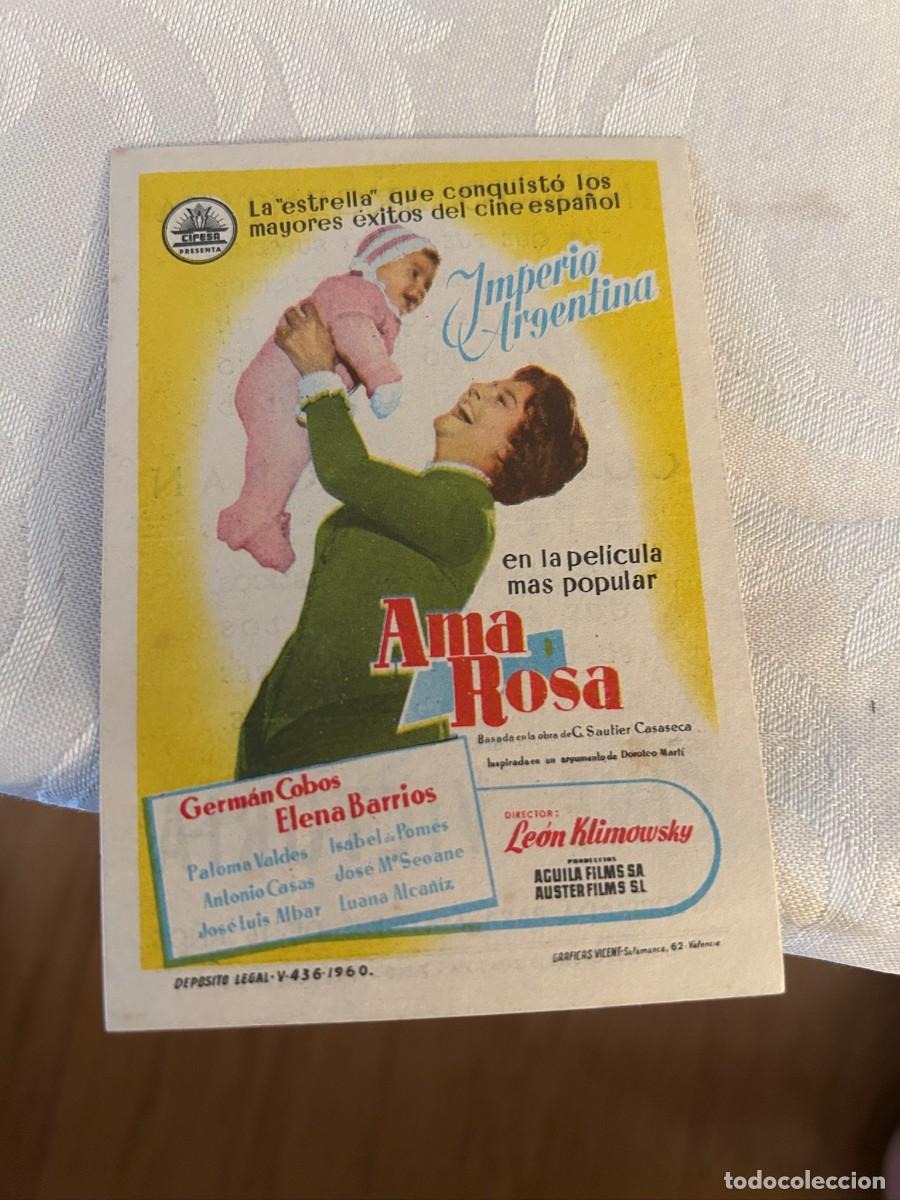 Cine: AMA ROSA CINE VICTORIA ZARAGOZA CON PUBLICIDAD BUEN ESTADO