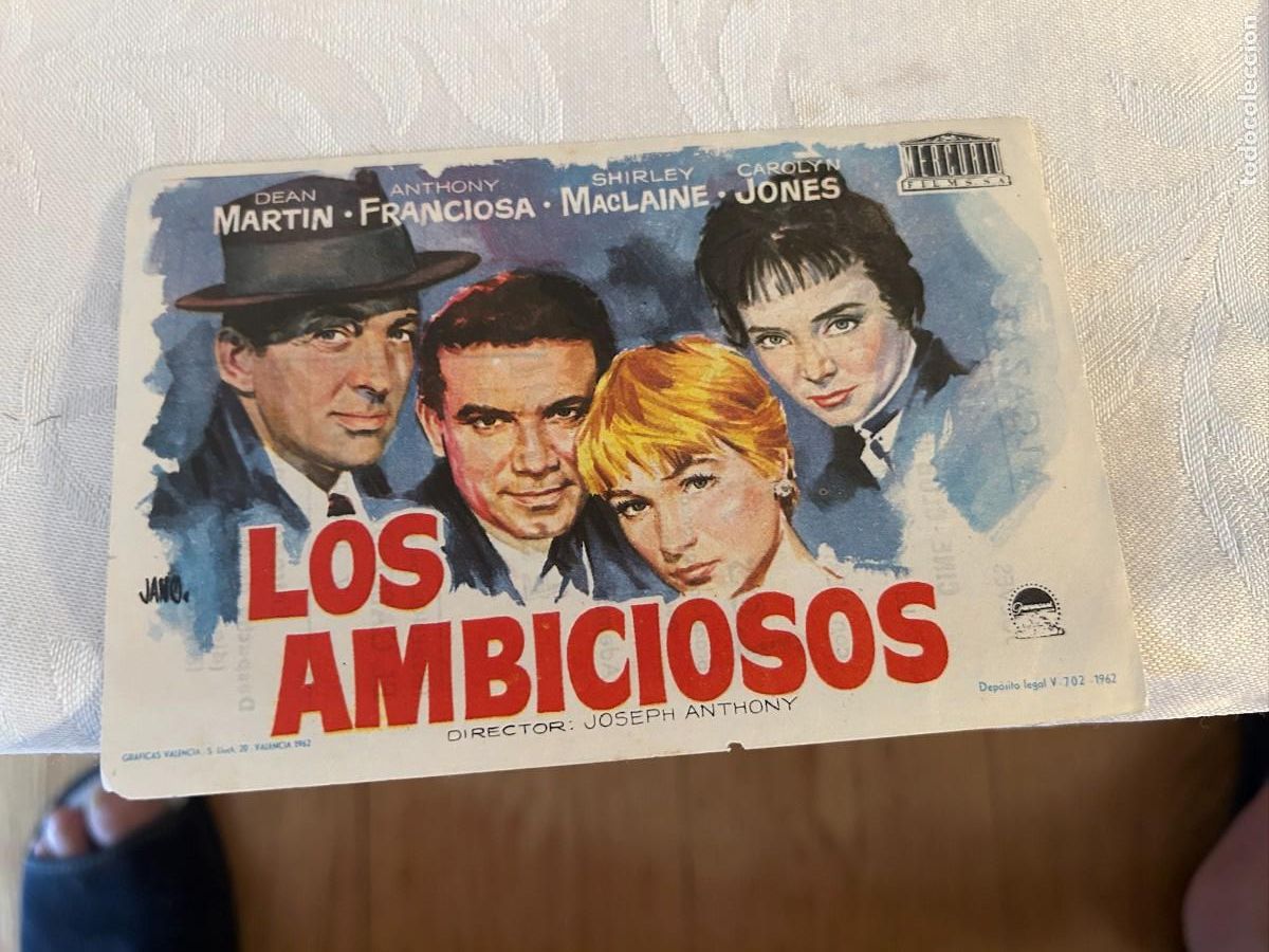 Cine: LOS AMBICIOSOS CINE ALCAZAR SOLLER CON PUBLICIDAD BUEN ESTADO 505