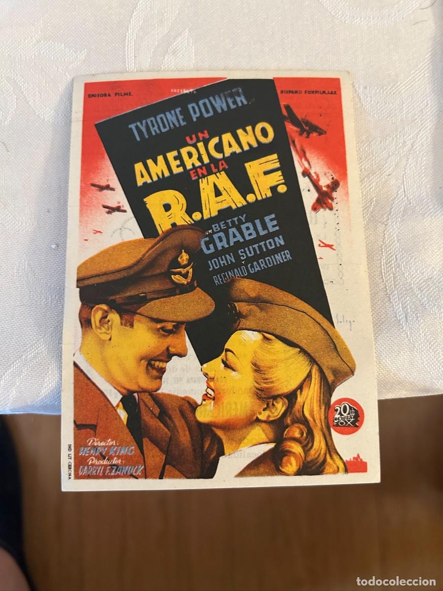 Cine: UN AMERICANO EN LA R.A.F. CINE CALANDRIA MASNOU CON PUBLICIDAD BUEN ESTADO 512