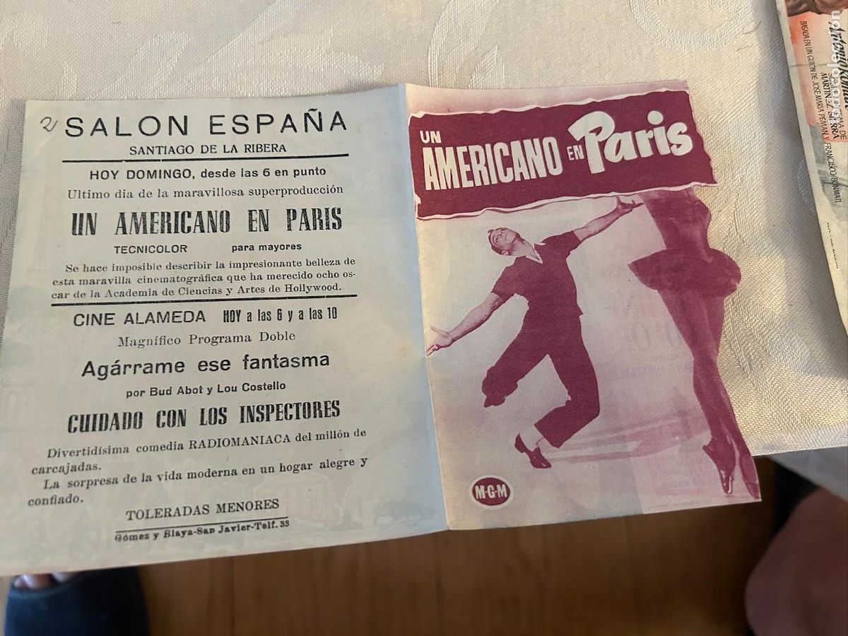 Cine: UN AMERICANO EN PARIS SALON ESPA&Ntilde;A SANTIAGO DE LA RIBERA CON PUBLICIDAD BUEN ESTADO 517