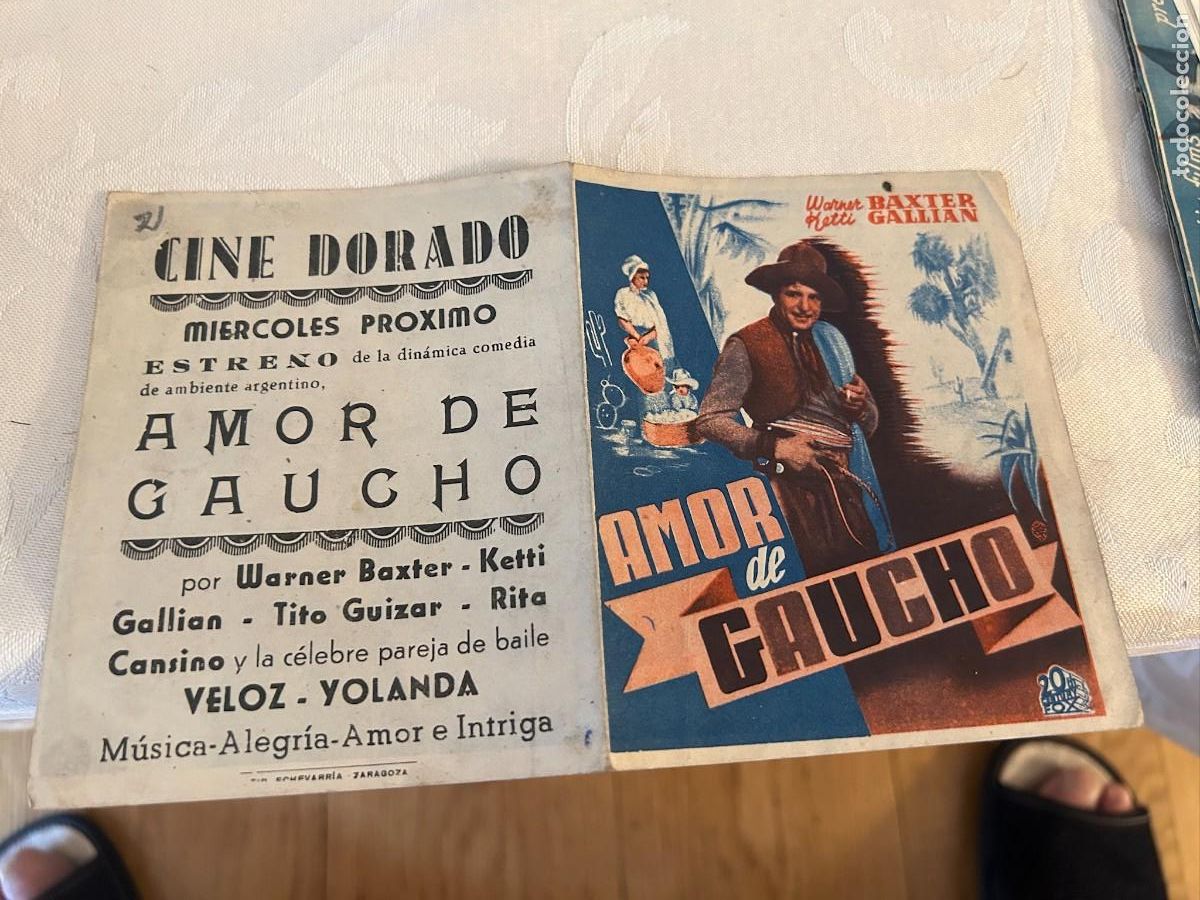 Cine: AMOR DE GAUCHO CINE DORADO ZARAGOZA CON PUBLICIDAD BUEN ESTADO 539