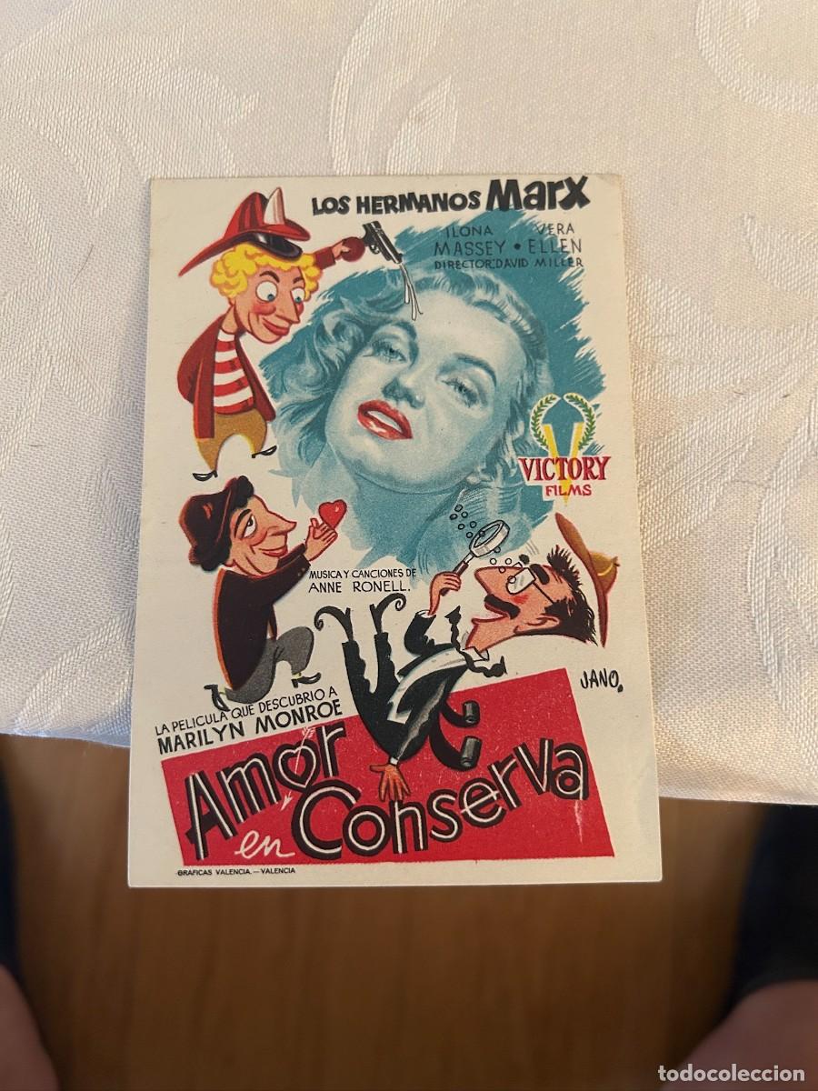 Cine: amor en conserva marilyn monroe y hermanos marx sin publicidad buen estado 543