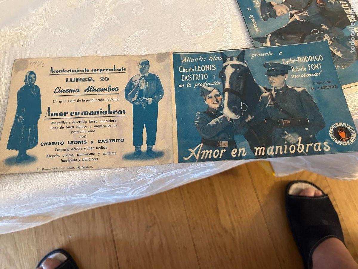 Cine: un amor en maniobras cinema alhambra zaragoza con publicidad buen estado 546