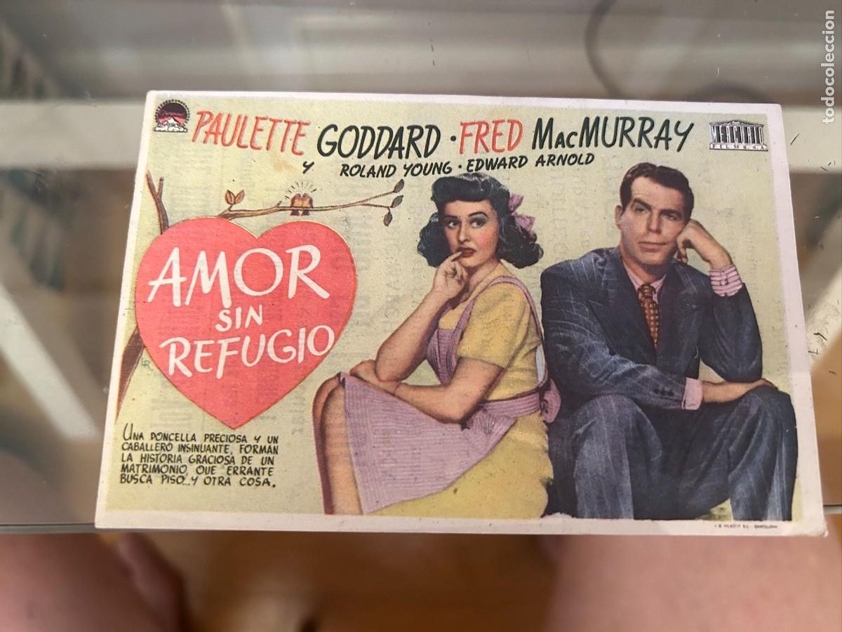 Cine: amor sin refugio cine nuevo s. hipolito de voltrega con publicidad buen estado 577