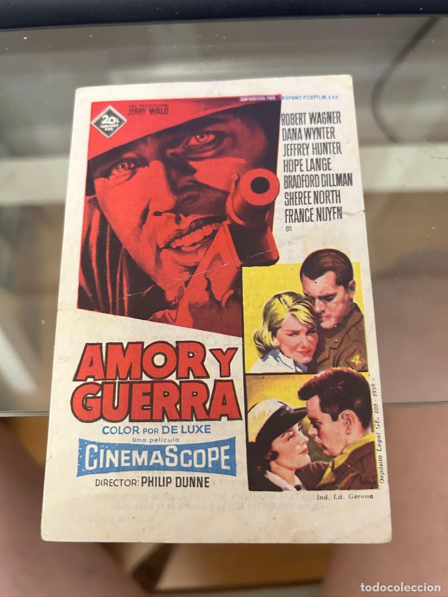 Cine: amor y guerra gran cine avenida con publicidad buen estado 581