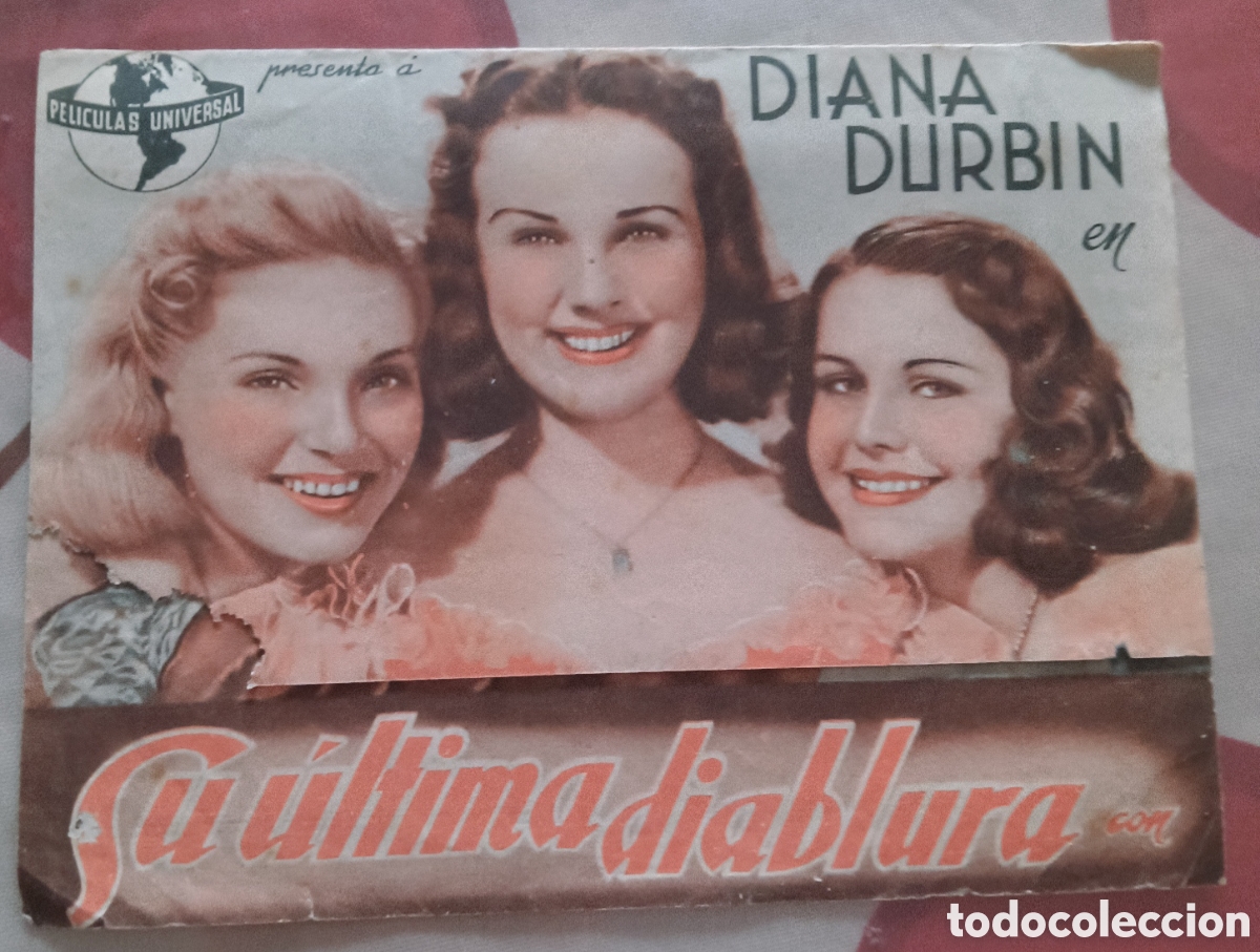 Cinema: SU &Uacute;LTIMA DIABLURA - FOLLETO CINE DOBLE - CON PUBLICIDAD