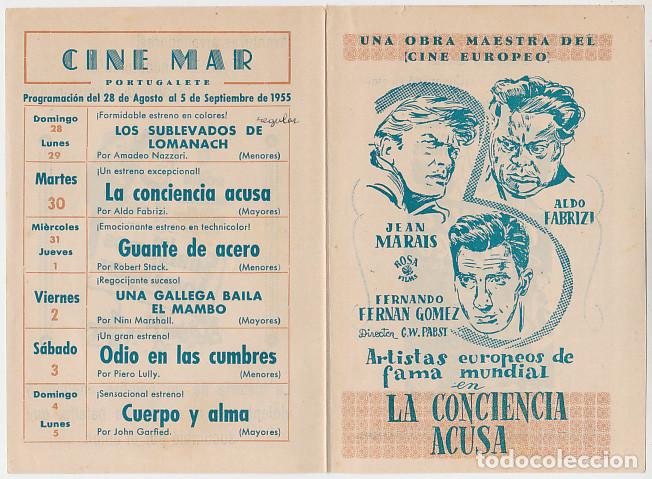 Cine: LA CONCIENCIA ACUSA (programa doble local)