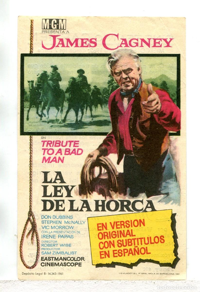 Kino: LA LEY DE LA HORCA, con James Cagney.