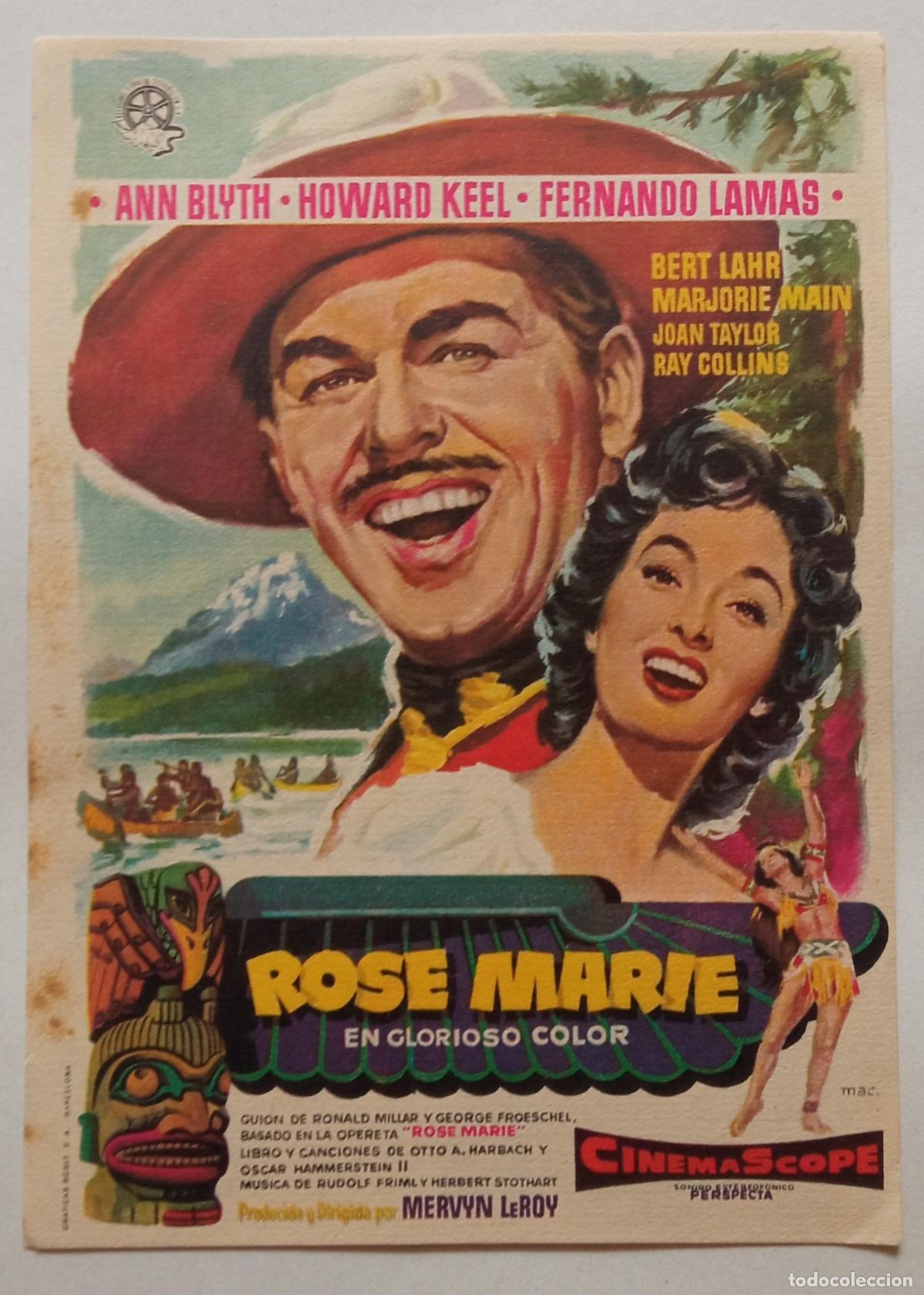 Cine: PROGRAMA DE CINE. ANN BLYTH. HOWARD KEEL. ROSE MARIE. PORTADA DE MAC