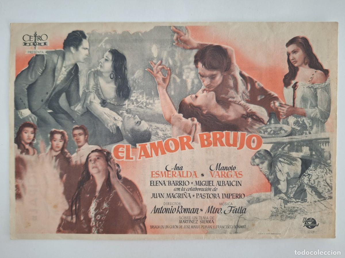 Cine: CINE FOLLETO MANO SIMPLE EL AMOR BRUJO SOCIEDAD LA PRINCIPAL RV 128