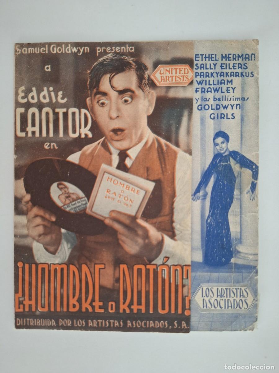 Folhetos de m&atilde;o de filmes antigos de cinema: CINE FOLLETO MANO DOBLE HOMBRE O RATON TEATRO CERVANTES RV 130