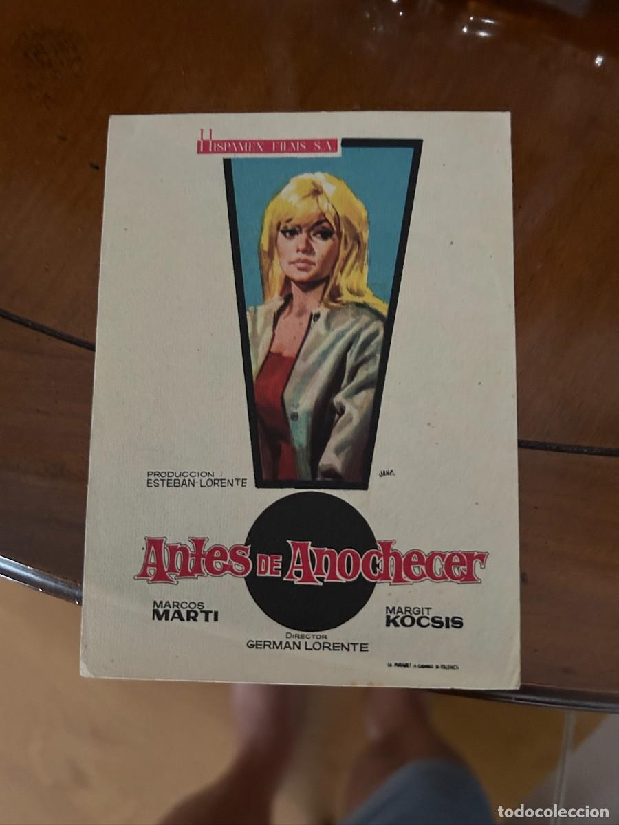 Cine: ANTES DE ANOCHECER SIN PUBLICIDAD BUEN ESTADO