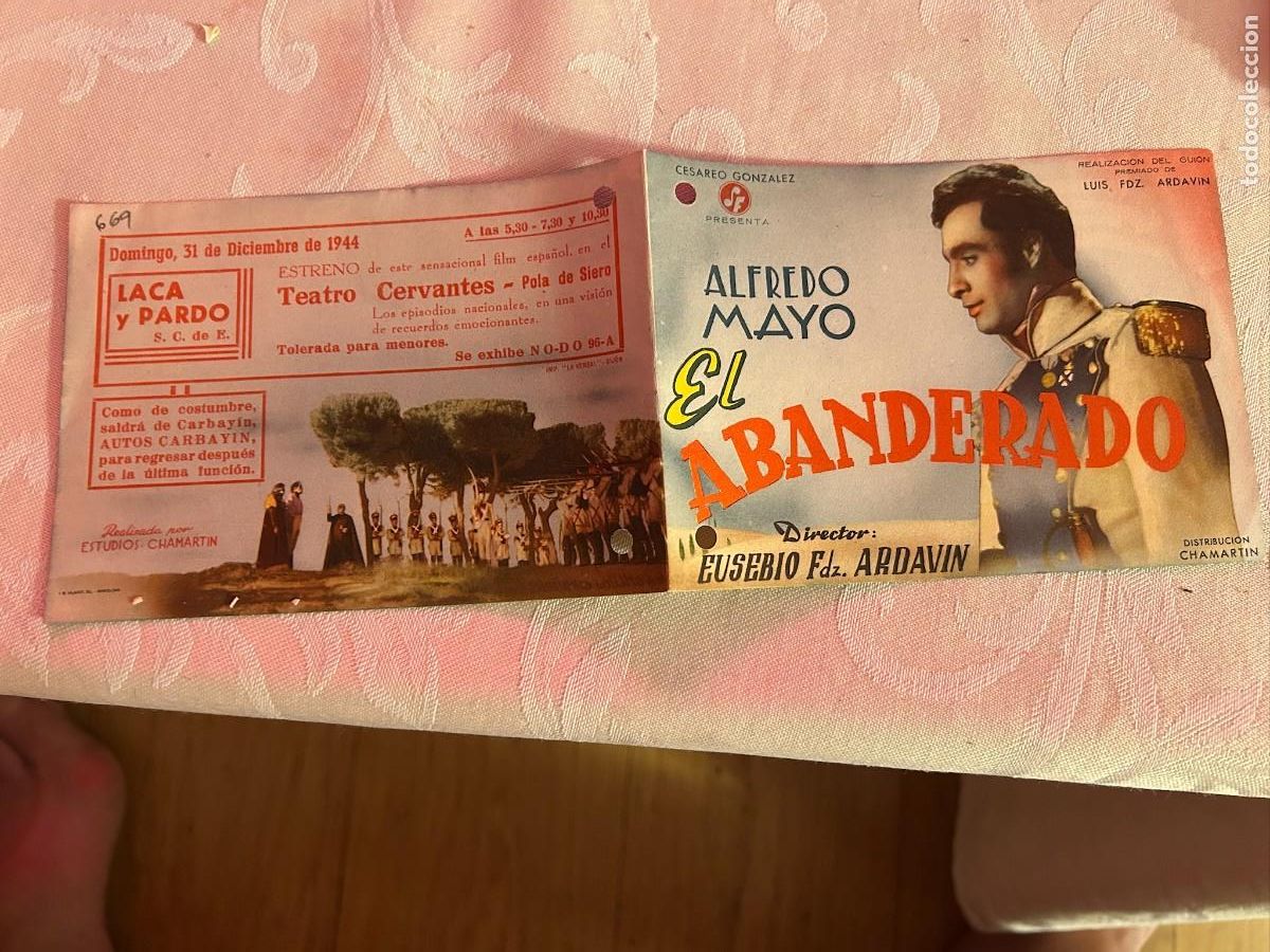  Foglietti di film di film antichi di cinema: EL ABANDERADO TEATRO CERVANTES CON PUBLICIDAD BUEN ESTADO PERO DOS TALADROS 669
