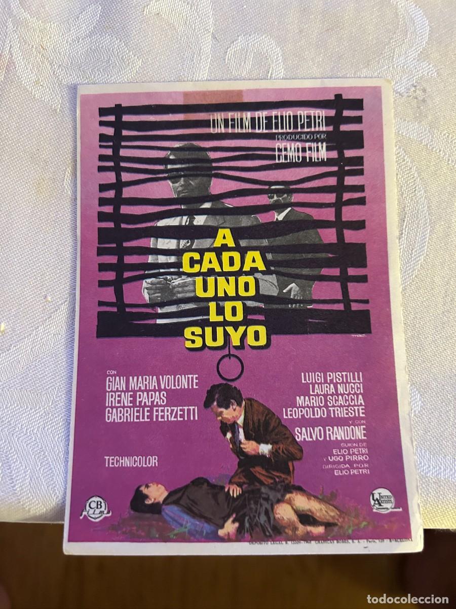 Cine: A CADA UNO LO SUYO SIN PUBLICIDAD BUEN ESTADO 670