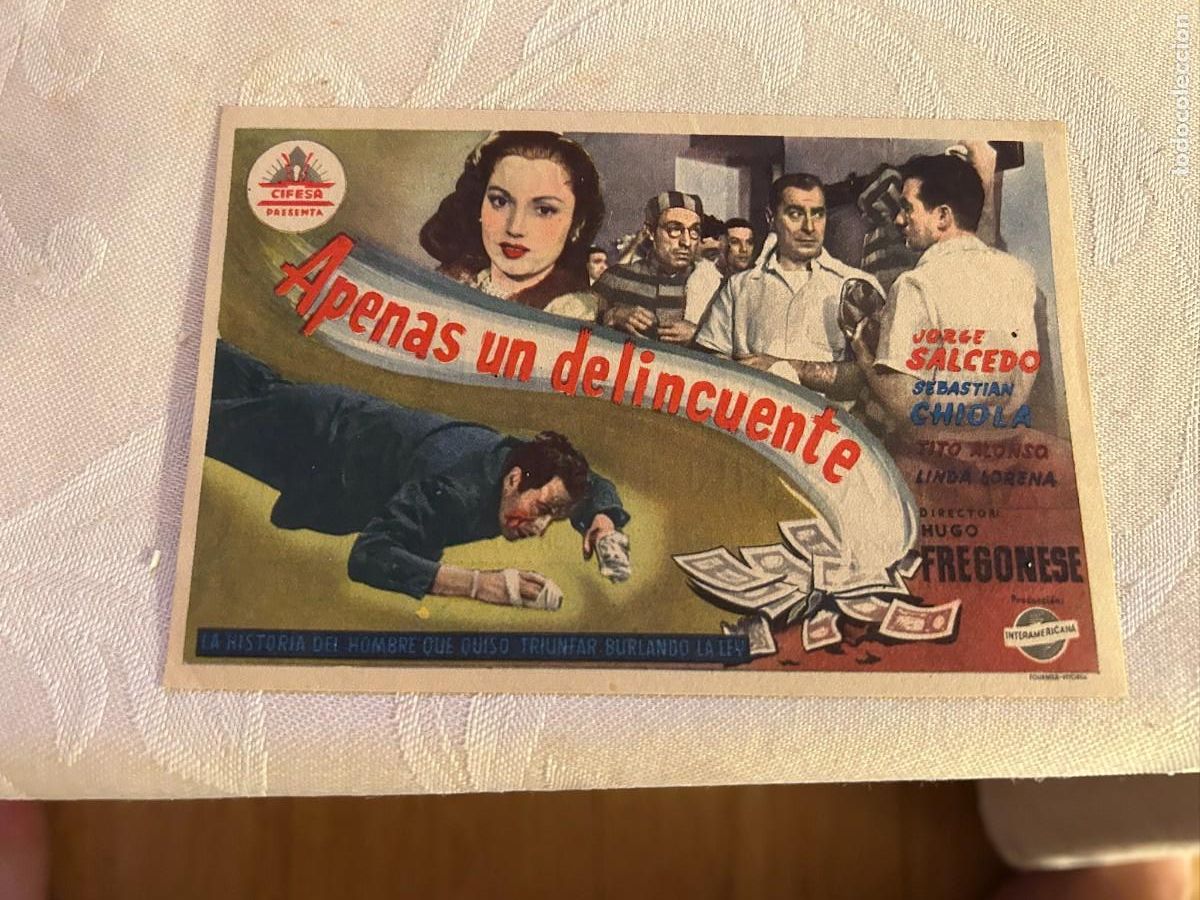 Cine: APENAS UN DELINCUENTE TEATRO PRINCIPAL ARANDA CON PUBLICIDAD BUEN ESTADO 690
