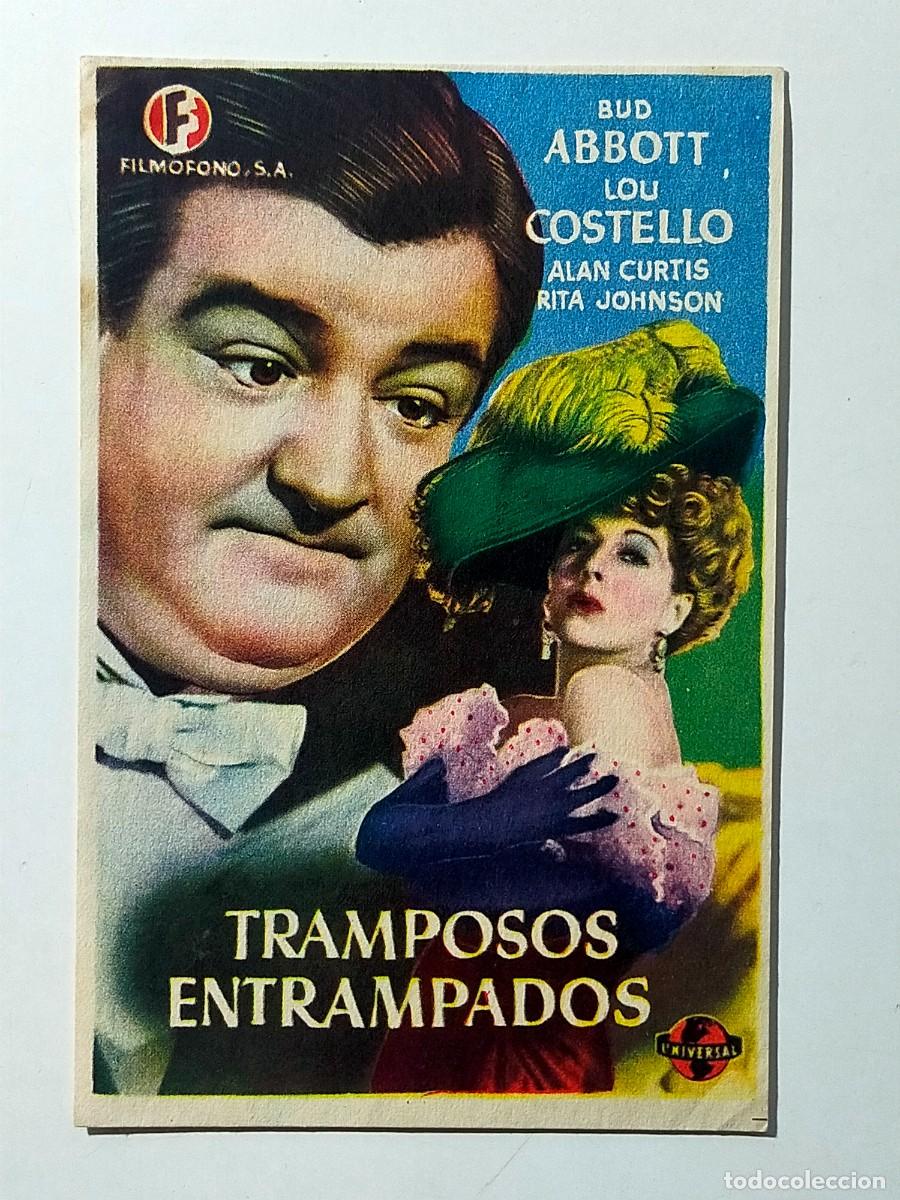 Cine: Programa Sencillo Orig: TRAMPOSOS ENTRAMPADOS. Bud Abbott, Lou Costello - Sin cine impreso.